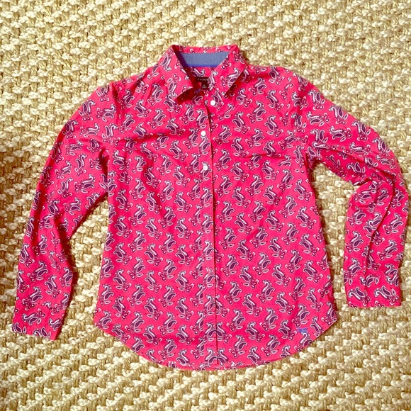 Talbots blouse dress shirt paisley blue top - Picture 2 of 5